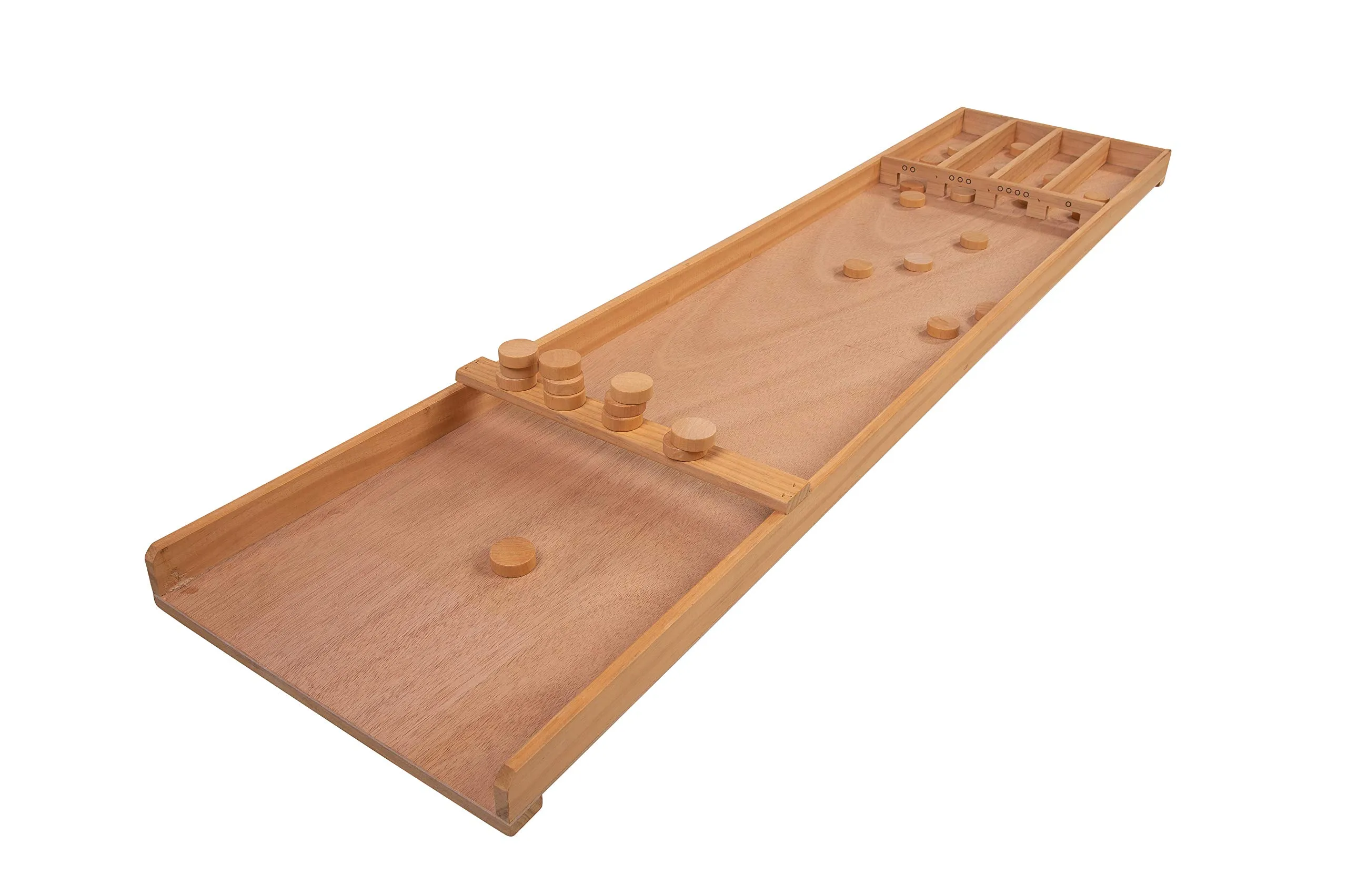 Longfield Games - 340650 - Sjoelbak Spiel Holzen Scheiben - Holland Billard Shuffleboard Holz - 120 cm