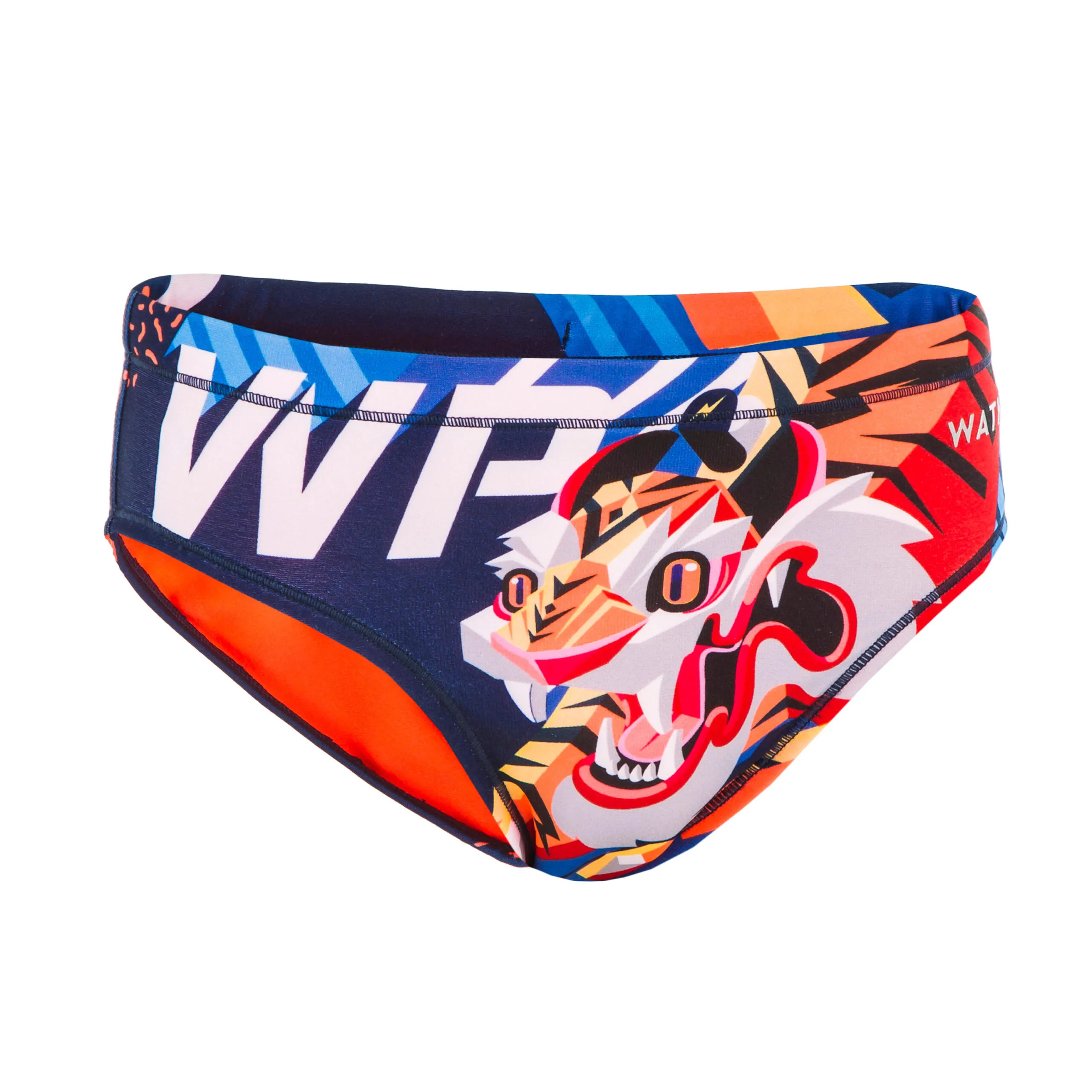 Badehose Slip Jungen Wasserball - Tiger blau