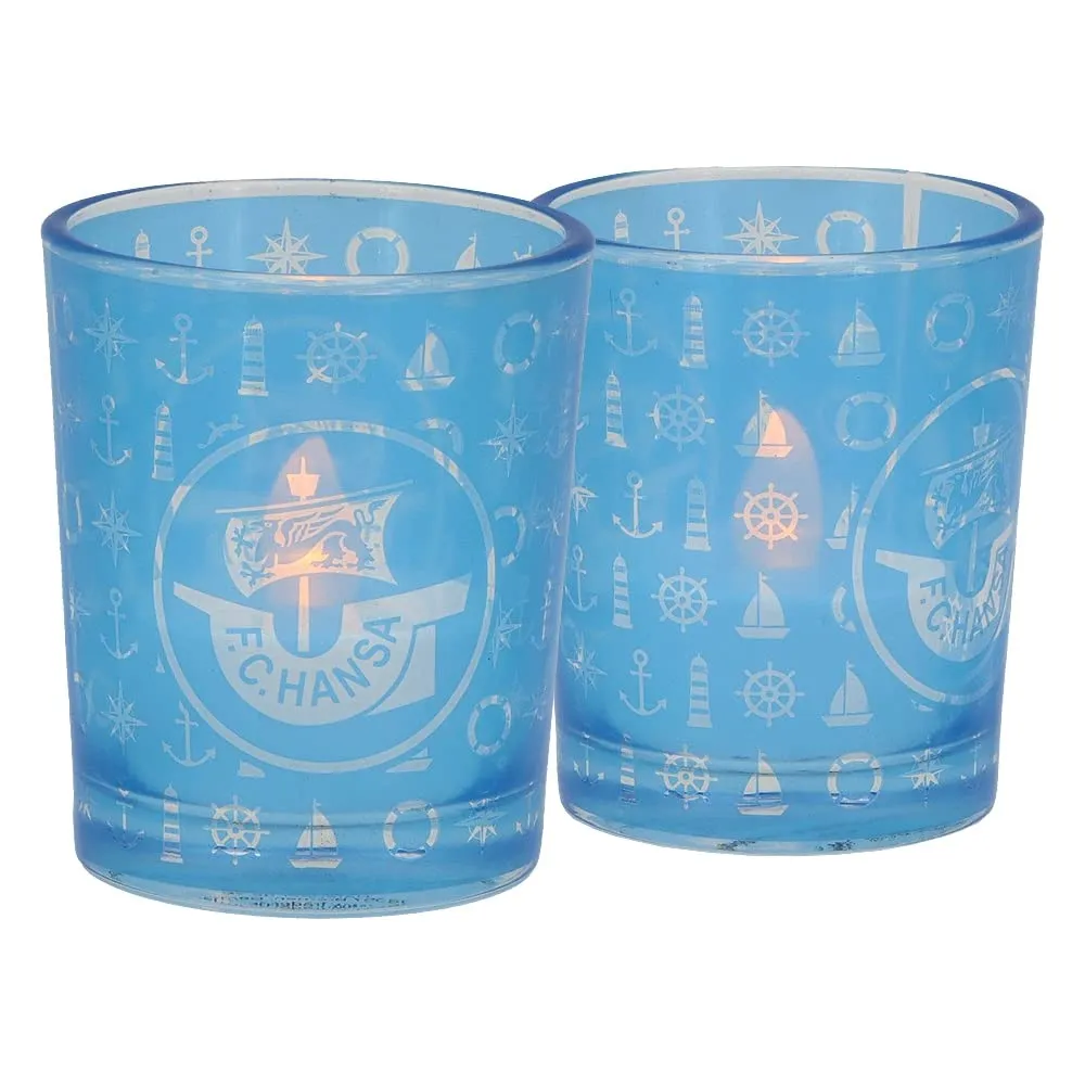F.C. Hansa Rostock Windlicht 2er Set Maritim