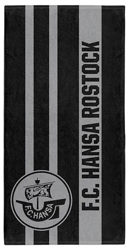 FC Hansa Rostock Handtuch Duschtuch Badetuch Strandtuch ** Black ** (50 x 100 cm)