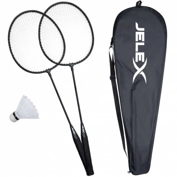 JELEX United BadmintonschlÀger mit Federball 2er-Set schwarz