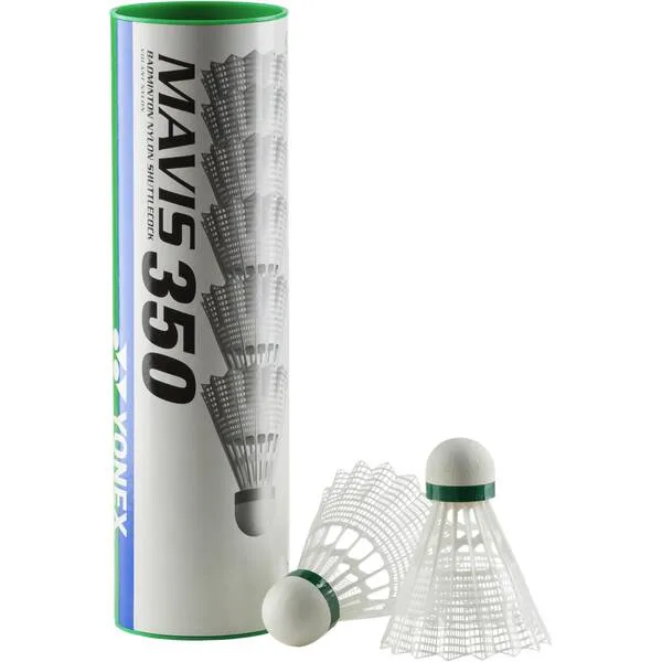 6er Pack YONEX Mavis 350 Badmintonbälle weiß fast