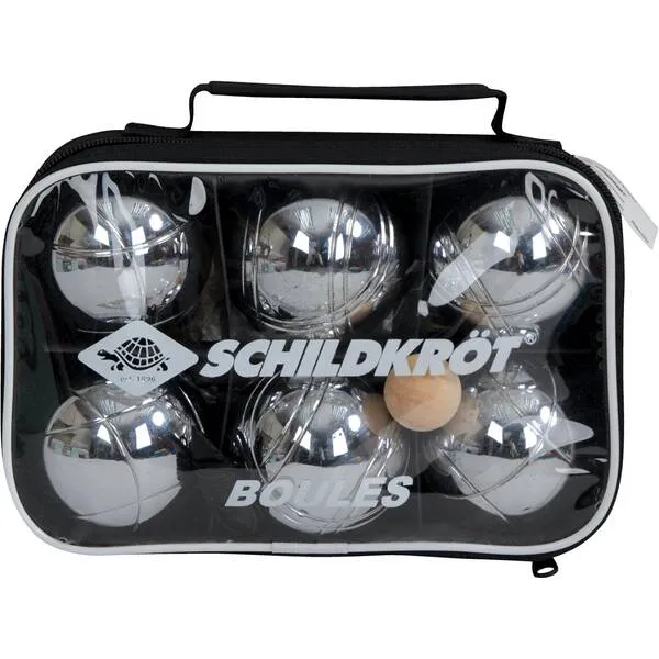 SCHILDKRÖT Boccia BOULE/BOCCIA Set, 2x3 Stahlkugeln+Zielkugel in Tragetasche